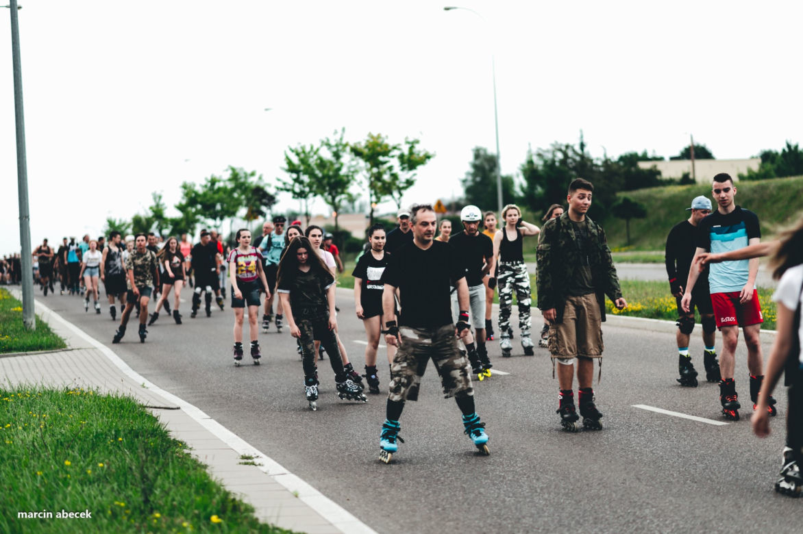 3. Nightskating Białystok. Przejazd wojskowy