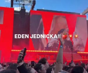 Ewa Farna na stadionie w Pradze