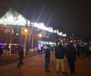 Kibice zgromadzeni podczas meczu Legia-Warta Poznań