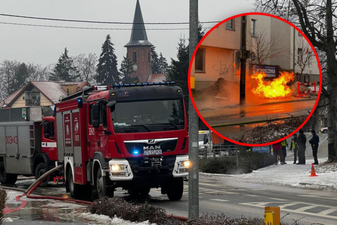 Pożar gazociągu w Szczecinie! Ogień buchnął spod ziemi. Ewakuacja mieszkańców