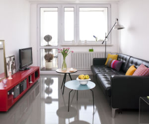 Mały salon w stylu industrialnym