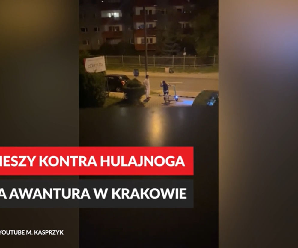 Pieszy kontra hulajnoga elektryczna. Nocna awantura na krakowskim osiedlu