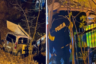 Gdynia: Pijany zjechał ze skarpy. Rajd skończył w... publicznej toalecie! [ZDJĘCIA]