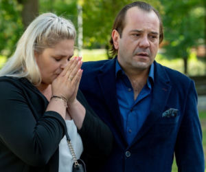 Barwy szczęścia odc. 2394. Aldona (Elżbieta Romanowska), Borys (Jakub Wieczorek).