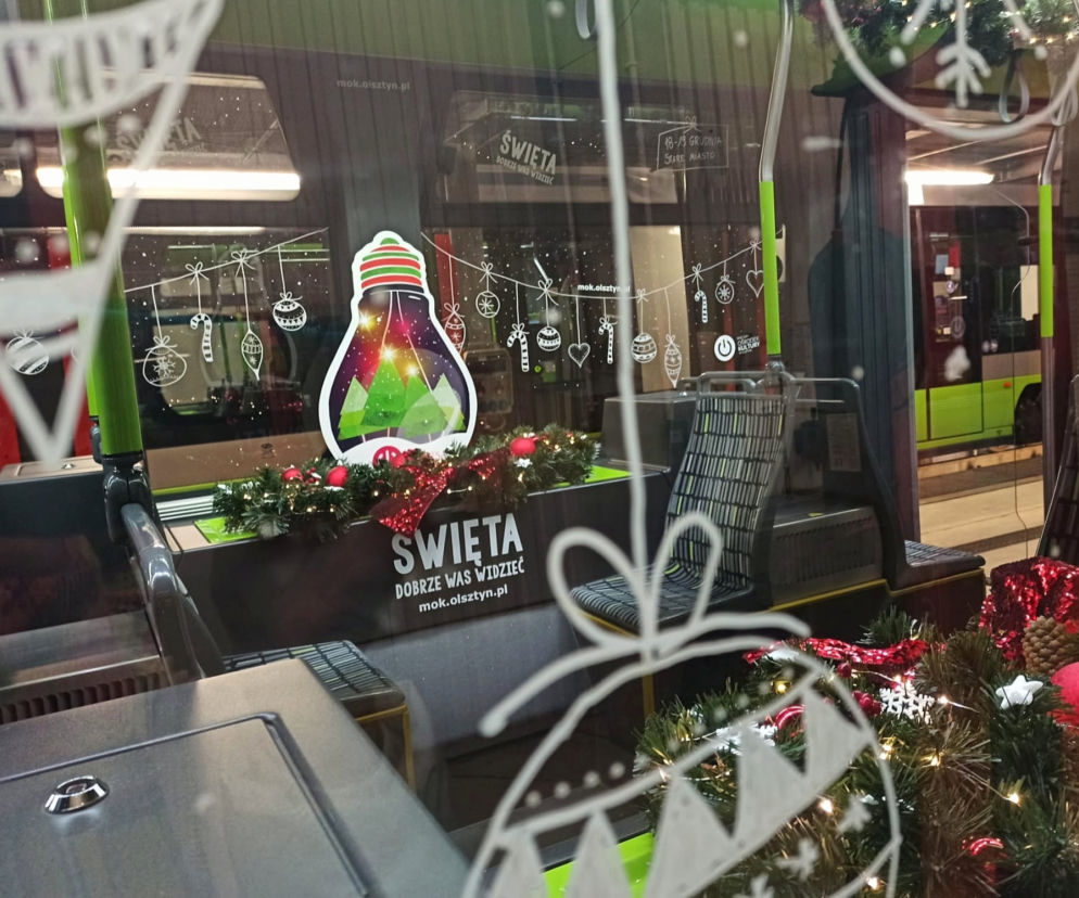 Świąteczny tramwaj w Olsztynie