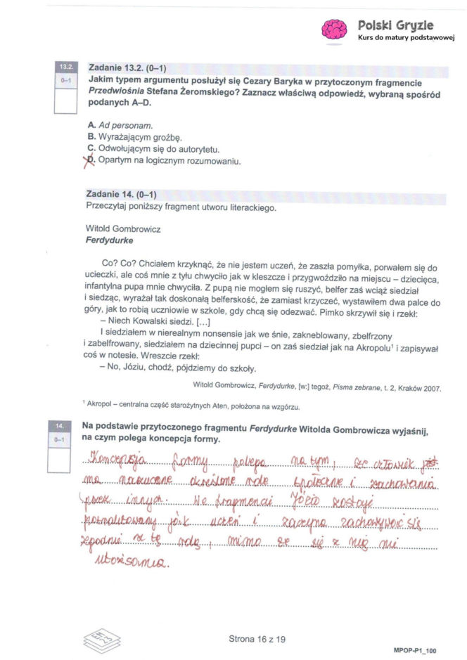 Matura 2026 z języka polskiego: odpowiedzi do wszystkich zadań z arkusza CKE 4.05.2026