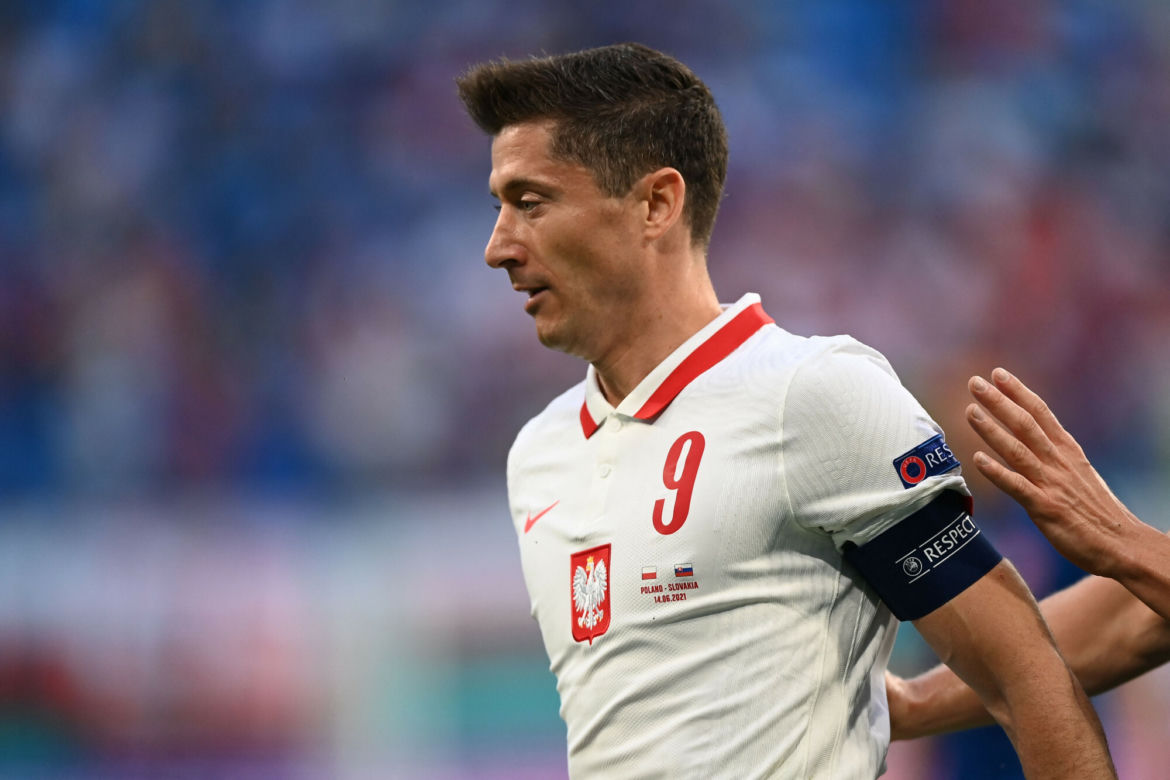 Robert Lewandowski podczas meczu
