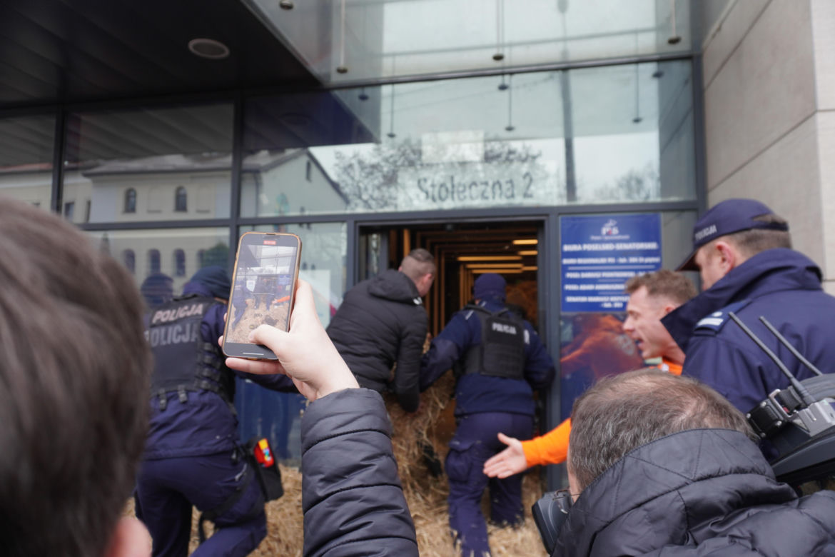 Protest rolników w Białymstoku. Przemarsz ulicami miasta 4 marca