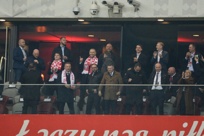 Karol Nawrocki i Przemysław Czarnek na mecze Polska - Albania