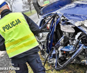 Sportowy Peugeot 308 GTi roztrzaskany na drzewie	