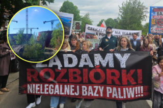 Gigantyczna baza paliw budowana bez pozwoleń. Protestujący tłum wyszedł na ulicę