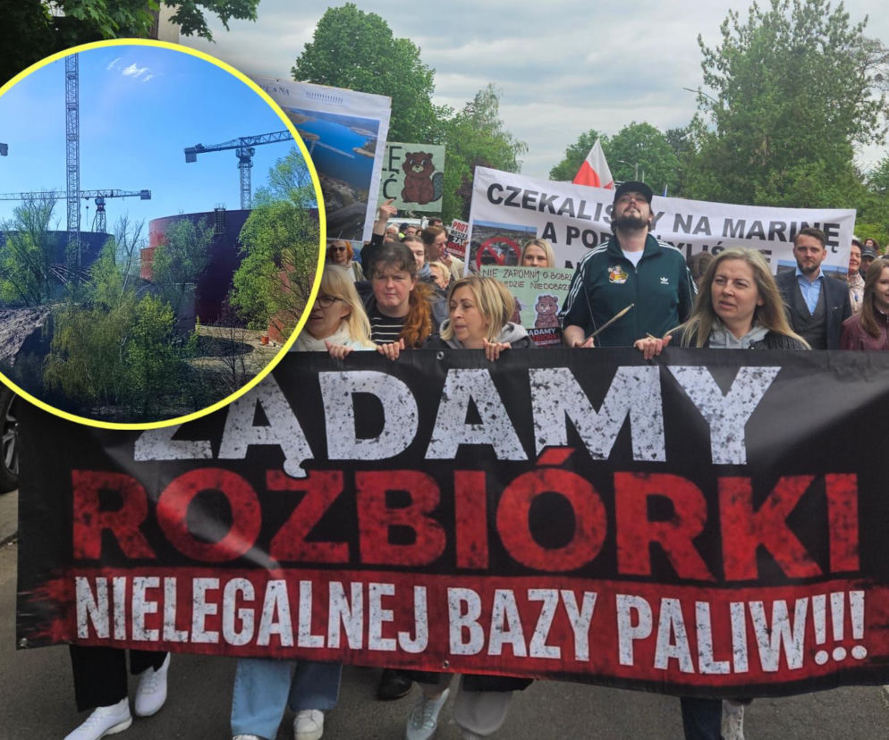 Głośne NIE przeciw nielegalnej budowie bazy paliw. Mieszkańcy sparaliżowali ruch w Podjuchach