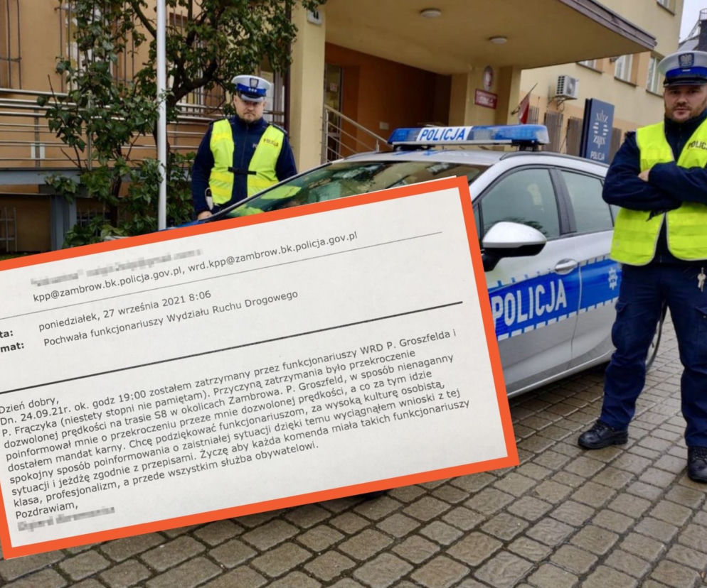 Zambrów. Kierowca dostał mandat. Wysłał list z podziękowaniami [ZDJĘCIA]