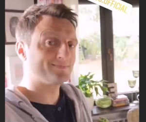M jak miłość. Bartek (Arkadiusz Smoleński) na planie