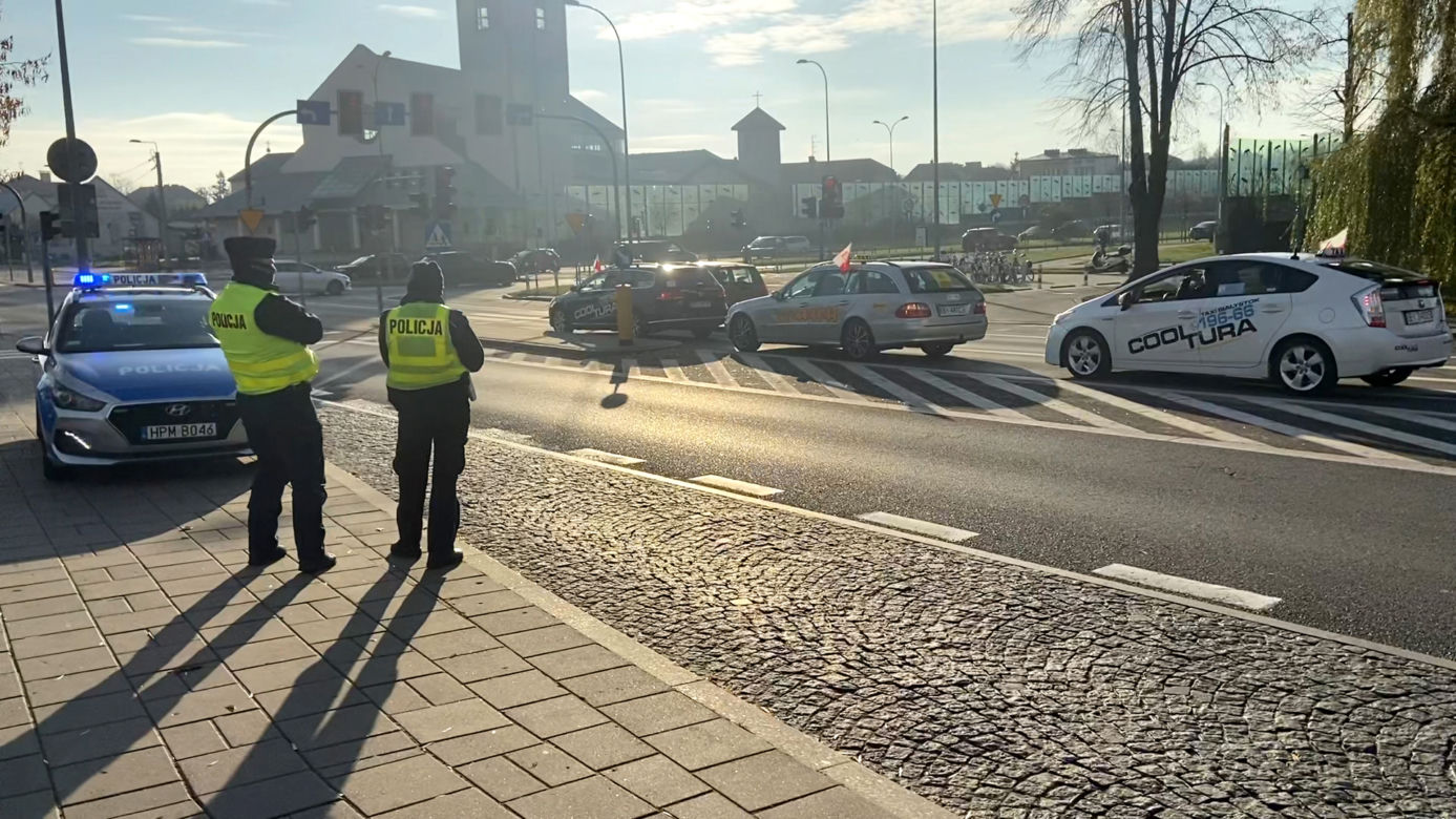 Białystok. Protest taksówkarzy 25.XI.2020
