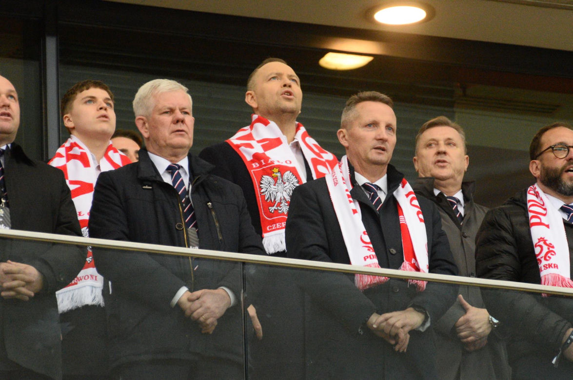 Karol Nawrocki i Przemysław Czarnek na mecze Polska - Albania