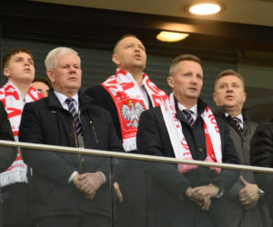 Karol Nawrocki i Przemysław Czarnek na mecze Polska - Albania