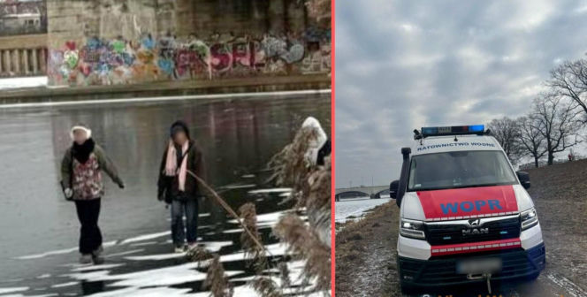 Dzieci weszły na lód na Odrze. Sekundy od tragedii we Wrocławiu
