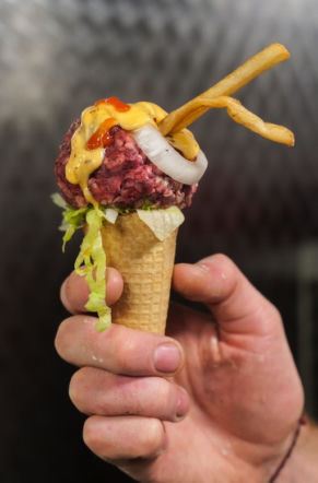 Lód o smaku hamburgera