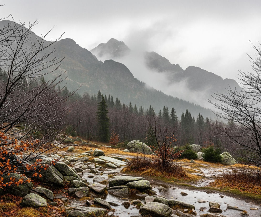 Deszczowy poniedziałek w Karpaczu. Czy zima zapomniała o górach?