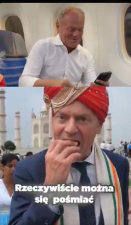 Donald Tusk śmieje się z Tuska tańczącego w turbanie!