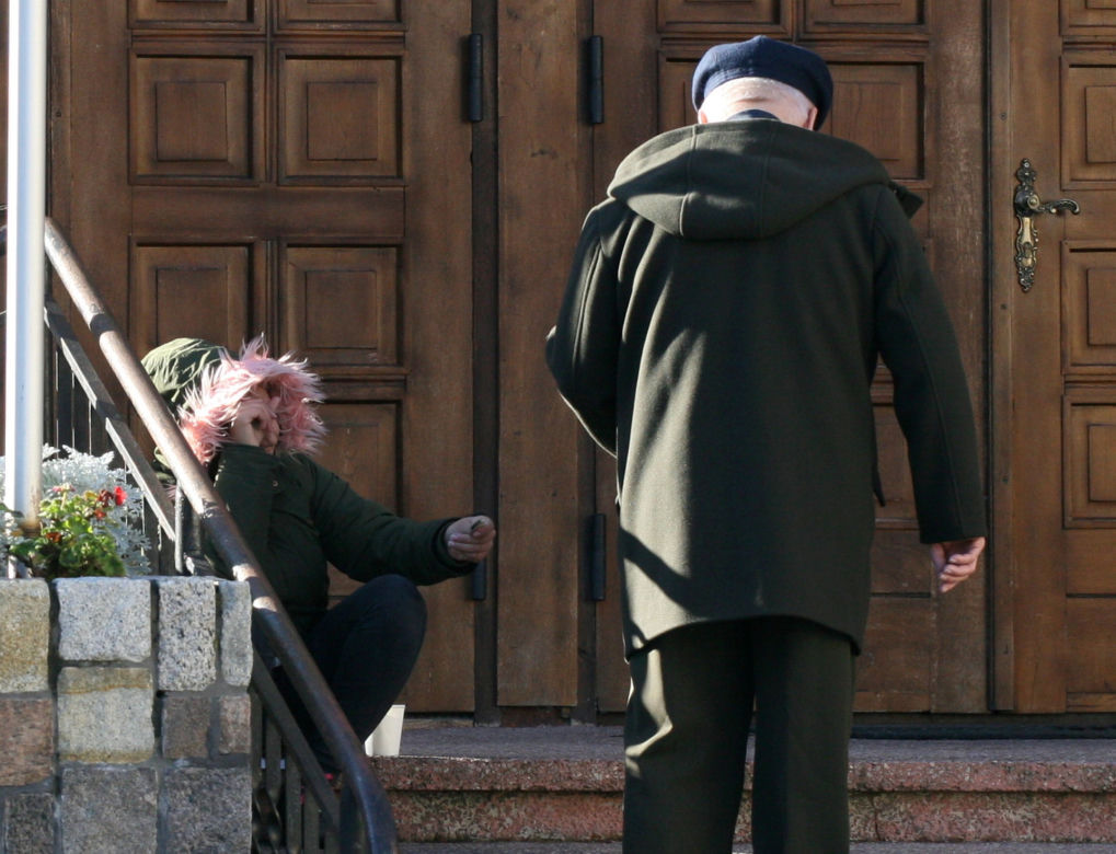 Lech Wałęsa na niedzielnej mszy