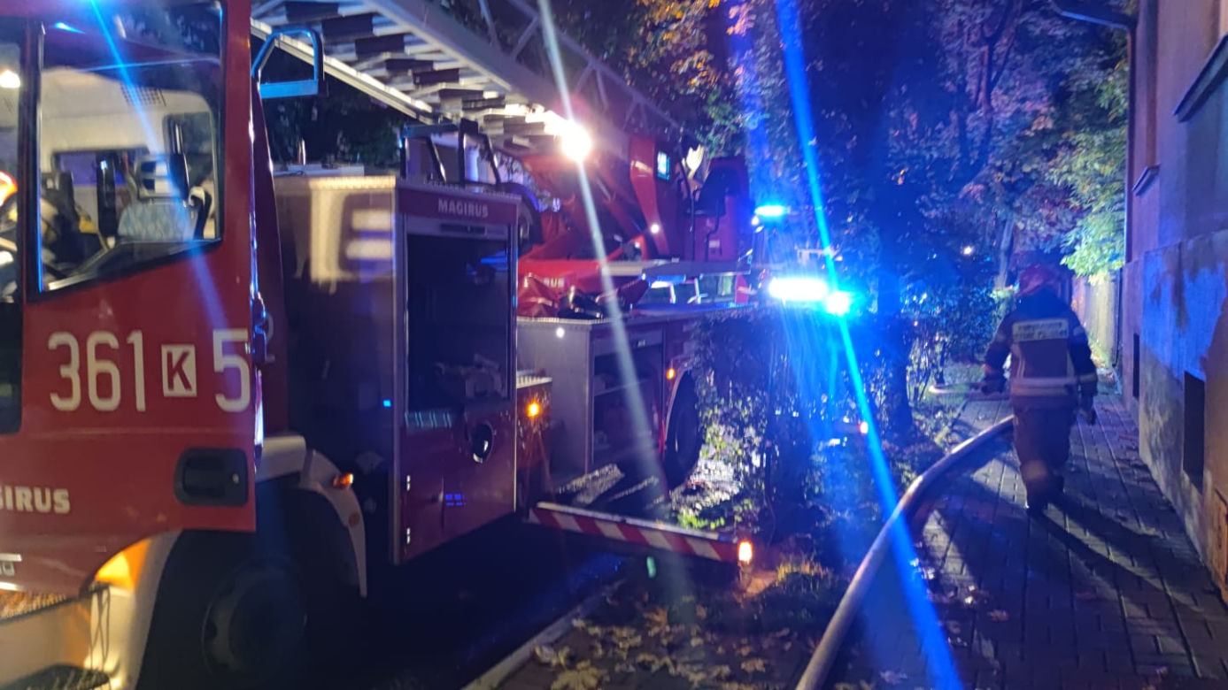 Pożar kamienicy przy ulicy Rejtana w Tarnowie