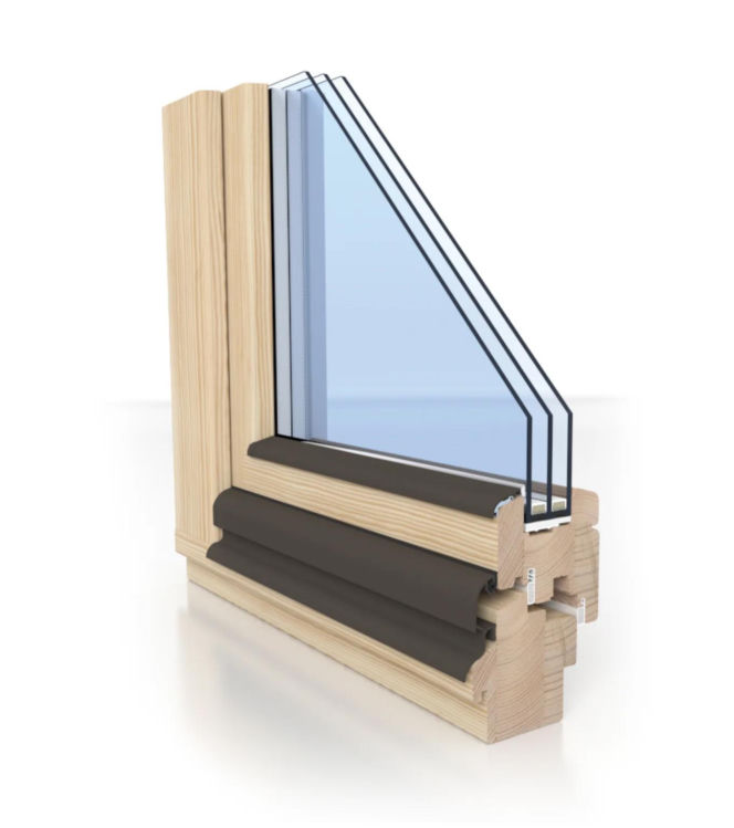 Profil okna drewnianego z termookapnikiem