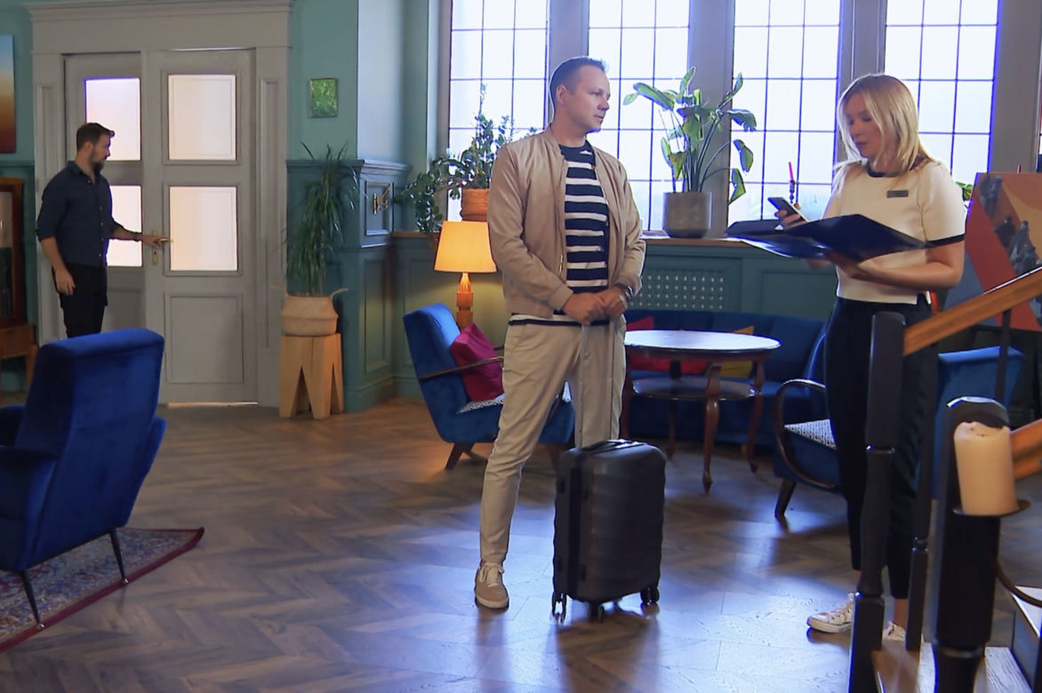 Barwy szczęścia odc. 2773. Bruno (Lesław Żurek), Karolina (Marta Dąbrowska)
