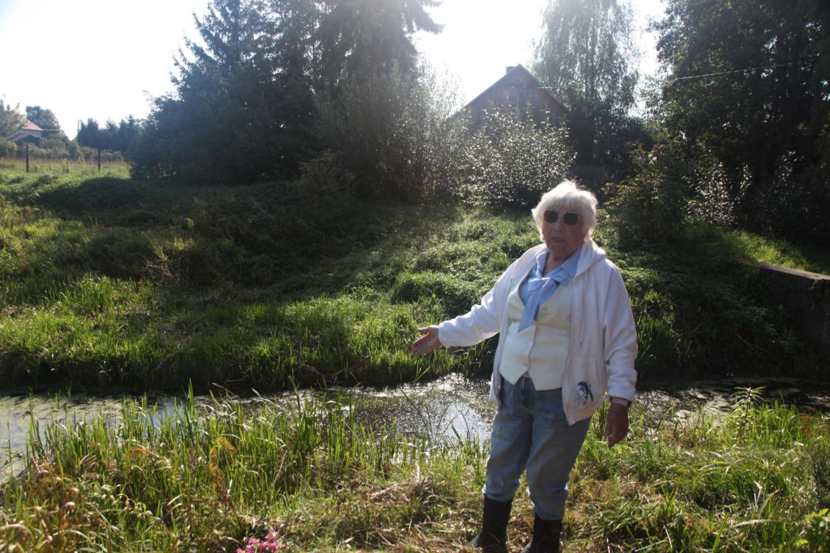 Dziki rów dzieli działkę, a urzędnicy rozkładają ręce. Seniorka drży, że dom osunie się do wody