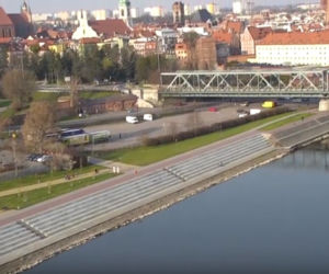 Tak wygląda Toruń okiem policyjnego drona. Patrol miał ważne komunikaty