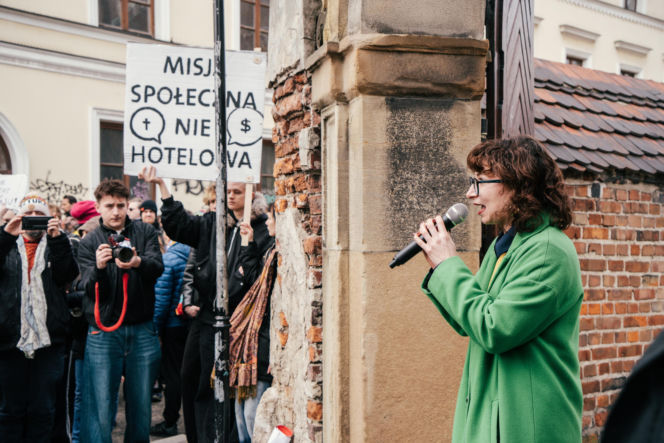 Protesty na krakowskim Kazimierzu w obronie kamienic