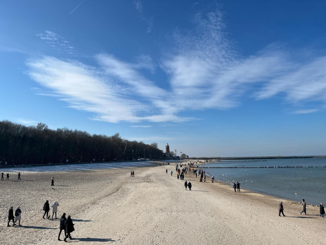 Plaża w Kołobrzegu zimą