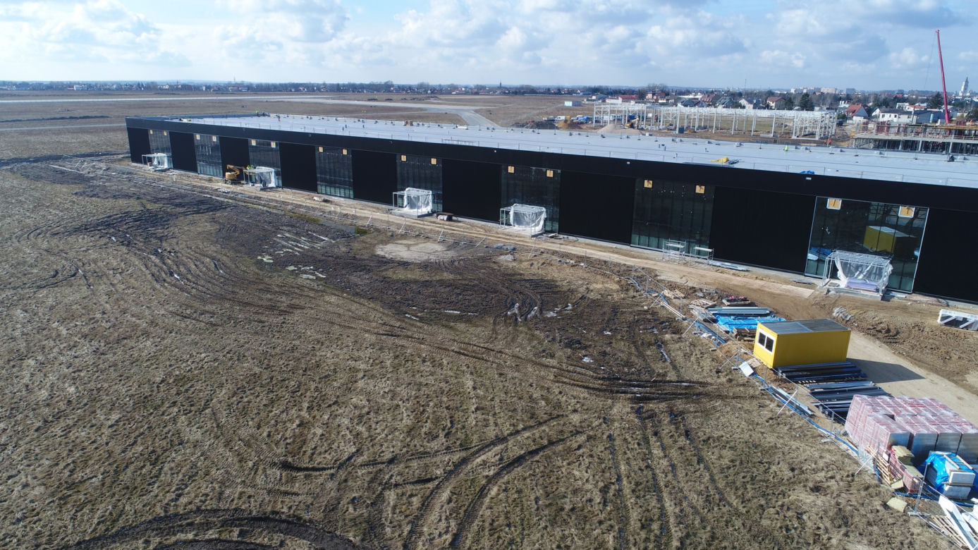 Postępy na budowie lotniska w Radomiu - marzec 2021