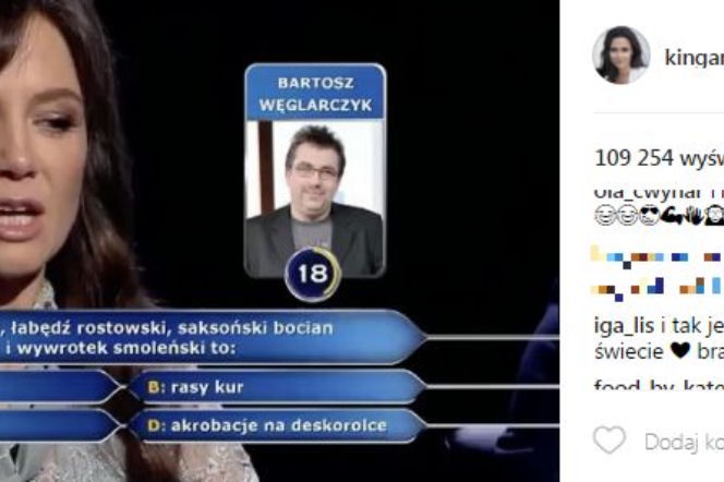 Kinga Rusin w Milionerach - pytanie o wywrotka smoleńskiego