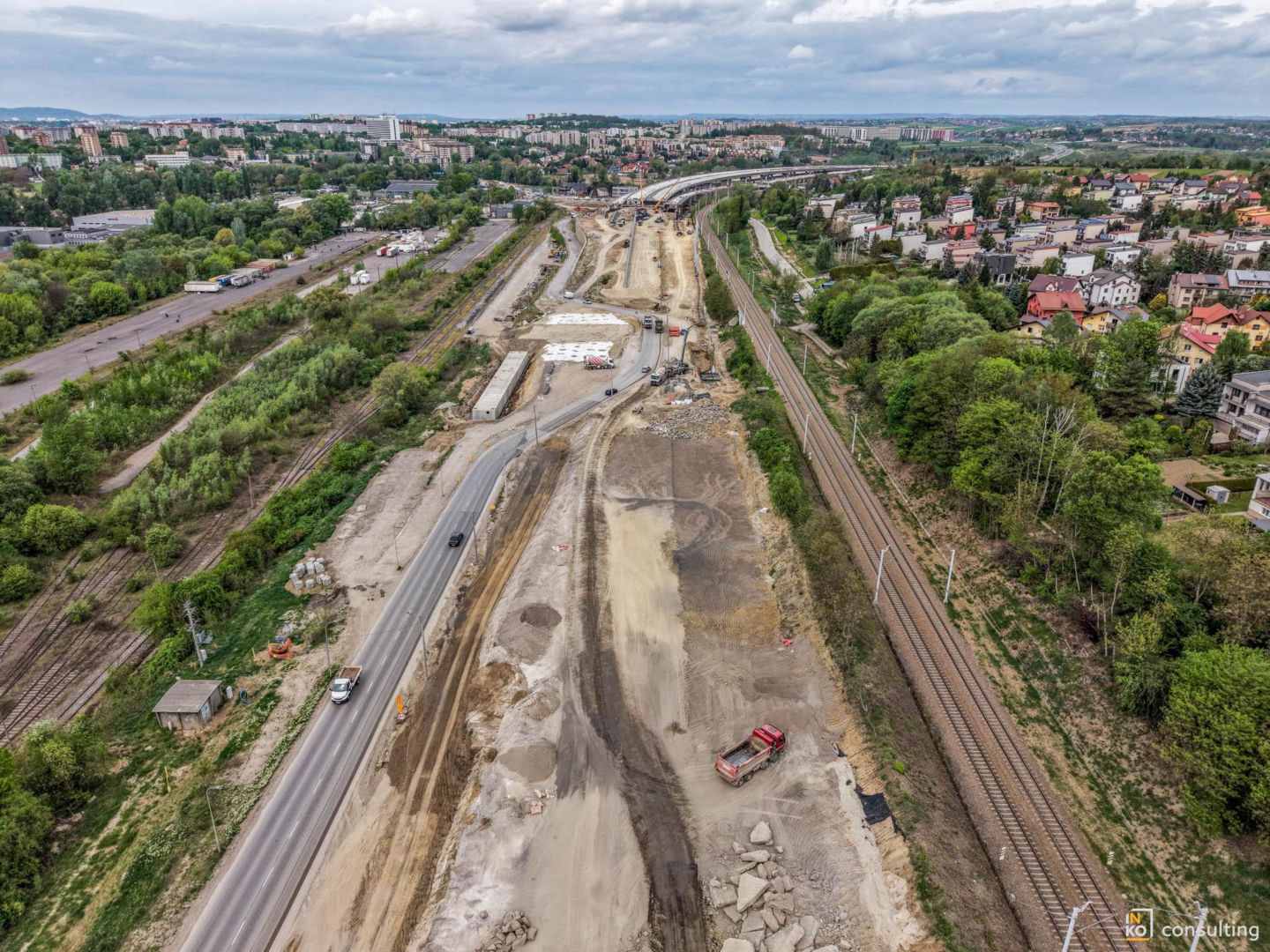 Budowa węzła Mistrzejowice na S7