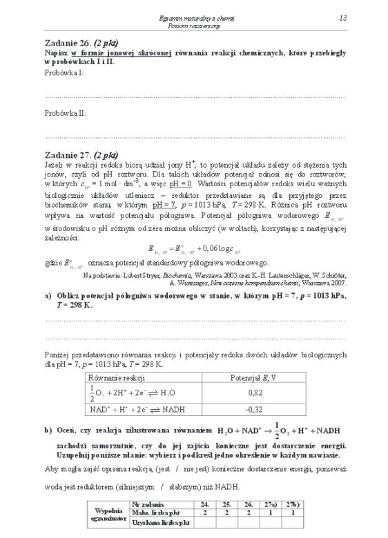 Arkusz rozszerzony chemia matura 2014