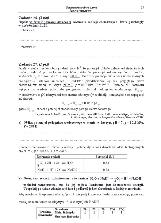 Arkusz rozszerzony chemia matura 2014