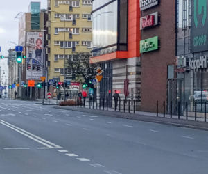 Puste ulice w Szczecinie