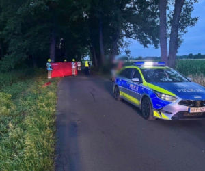 16-latek roztrzaskał się motocyklem na drzewie. Czerwony parawan w miejscu wypadku łamie serce