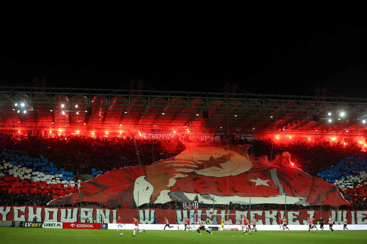 Kibice na meczu Wisła Kraków - Cracovia