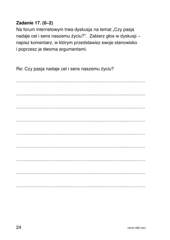 Egzamin ósmoklasisty 2020 - arkusz egzaminacyjny z jęz. polskiego