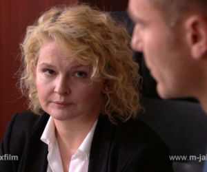 M jak miłość odc. 1050. Marta (Dominika Ostałowska), Andrzej (Krystian Wieczorek)