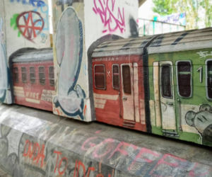 Trójwymiarowy mural przypomina o dawnej świetności linii kolejowej do Polic