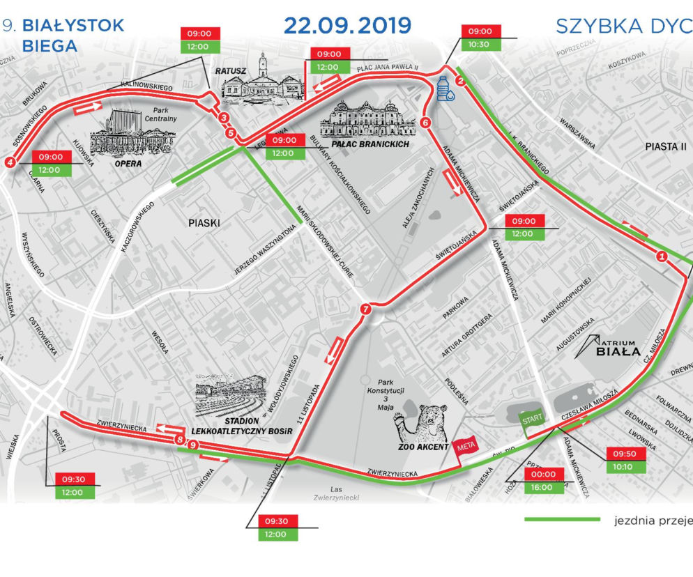  9. Białystok Biega. Utrudnienia w ruchu drogowym 22 września