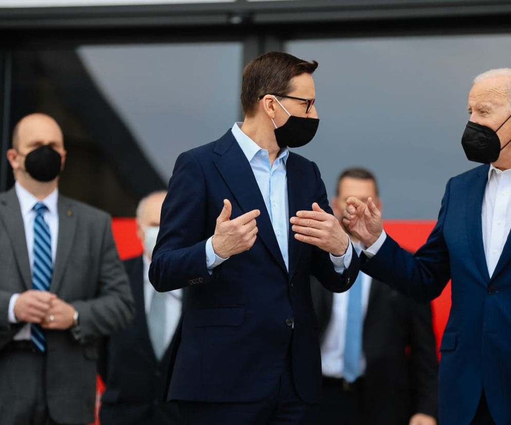 Premier Mateusz Morawiecki i prezydent Joe Biden 