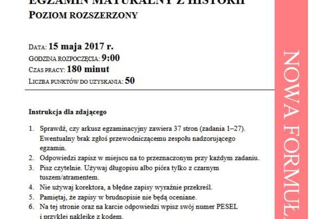Matura 2017 historia