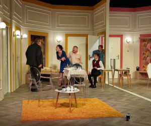 Spektakl Prezent urodzinowy w Teatrze Żeromskiego w Kielcach - próba