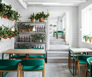 Wnętrze ekologicznej restauracji w Norwegii