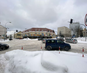 Centrum Białegostoku pod śniegiem
